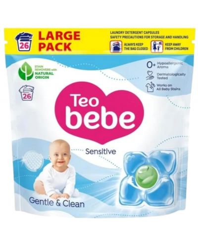 Капсули за пране Teo Bebe Gentle & Clean - Sensitive, 26 капсули - 1