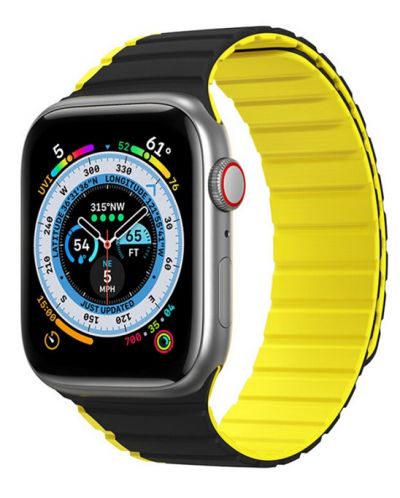 Каишка Dux Ducis - Magnetic LD, Apple Watch, 38/40/41 mm, черна/жълта - 1