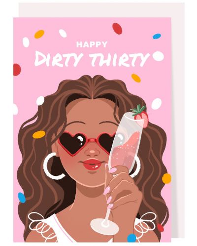 Картичка за рожден ден Creative Goodie - Happy dirty thirty - 1