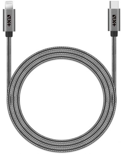 Кабел Next One - USB-C/Lightning, 1.2 m, сив - 2
