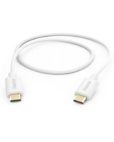 Кабел Hama - 201590, USB-C/USB-C, 1 m, бял - 1