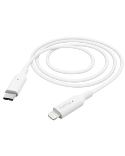 Кабел Hama - 201598, USB-C/Lightning, 1 m, бял - 1