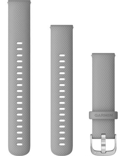 Каишка Garmin - QR Silicone, Venu 2S/3S, 18 mm, Powder Gray/Silver - 1