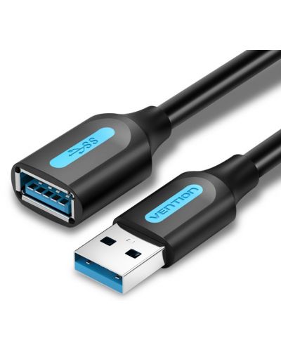 Кабел Vention - Extension, USB-A/USB-A, 1.5 m, черен - 1