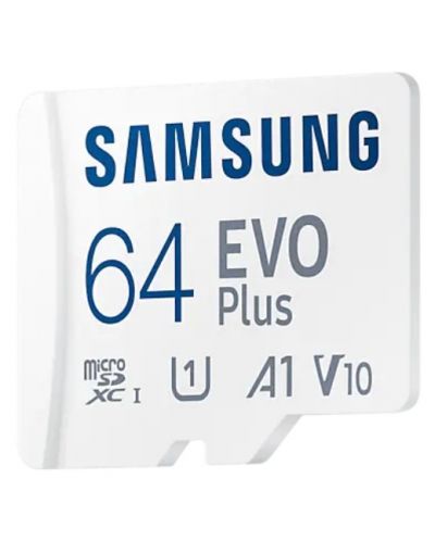 Карта памет Samsung - EVO Plus, 64GB, microSDXC, Class10 + адаптер - 2