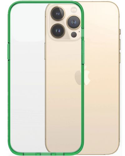 Калъф PanzerGlass - ClearCase, iPhone 13 Pro Max, прозрачен/зелен - 1