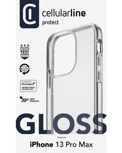Калъф Cellularline - Gloss, iPhone 13 Pro Max, прозрачен - 3