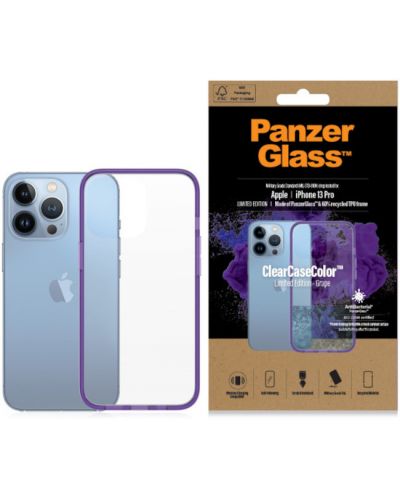Калъф PanzerGlass - ClearCase, iPhone 13 Pro, прозрачен/лилав - 4