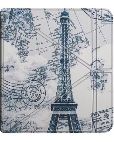 Калъф Eread - Origami, Kobo Libra H2O, Eiffel Tower - 1