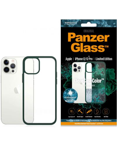 Калъф PanzerGlass - Clear, iPhone 12/12 Pro, прозрачен/зелен - 3