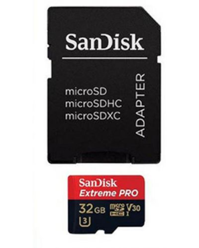 Карта памет SanDisk - Extreme Pro, 32GB, microSDHC + адаптер + Rescue Pro Deluxe 100MB - 1