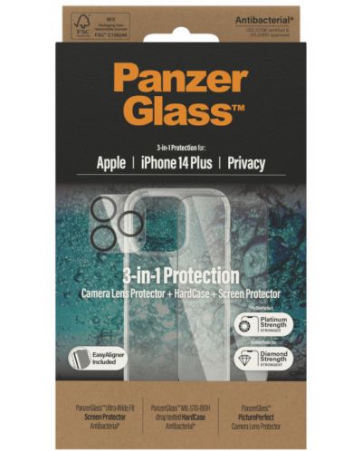 Калъф и протектори PanzerGlass - Privacy 3-in-1 Protection, iPhone 14 Plus - 3