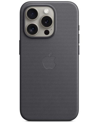 Калъф Apple - FineWoven MagSafe, iPhone 15 Pro, черен - 1