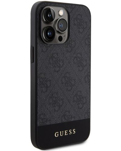 Калъф Guess - PU 4G Stripe, iPhone 15 Pro Max, MagSafe, черен - 4