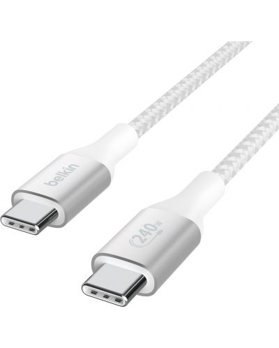 Кабел Belkin - Boost Charge, USB-C/USB-C, 240W, 2 m, бял - 3
