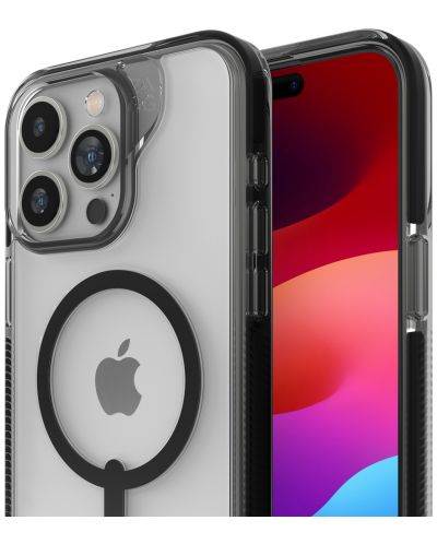 Калъф Zagg -  Santa Cruz Snap, iPhone 15 Pro Max, прозрачен/черен - 4