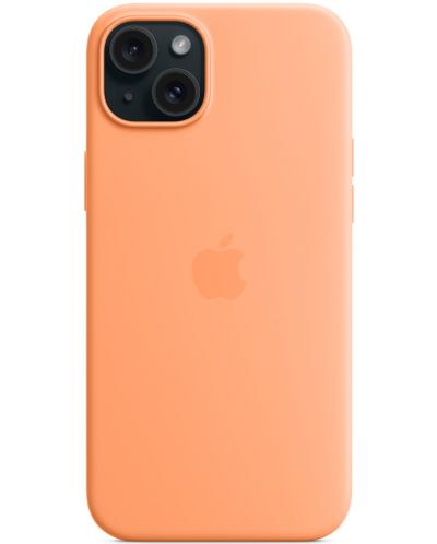 Калъф Apple - Silicone MagSafe, iPhone 15 Plus, Orange Sorbet - 5