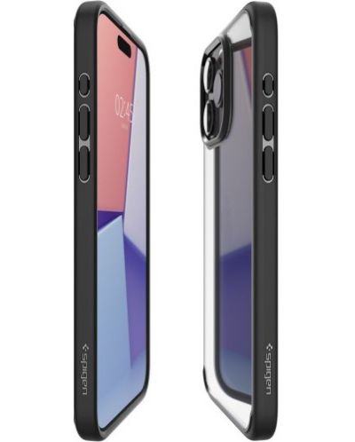 Калъф Spigen - Ultra Hybrid, iPhone 15 Pro, Matte Black - 6