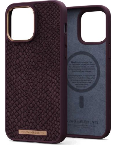 Калъф Njord - Salmon Leather MagSafe, iPhone 14 Pro Max, кафяв - 1