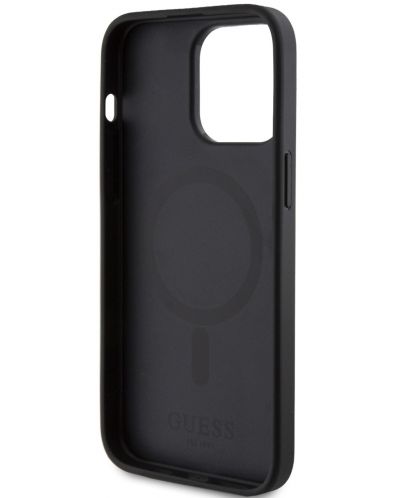 Калъф Guess - PU 4G Stripe, iPhone 15 Pro Max, MagSafe, черен - 6