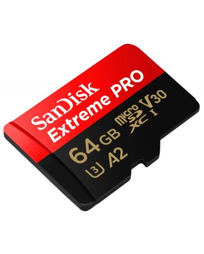 Карта памет SanDisk - Extreme PRO, 64GB, microSDXC, Class10 + адаптер - 4