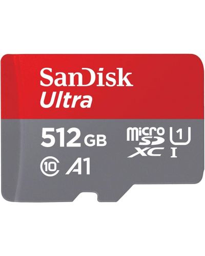 Карта памет SanDisk - Ultra, 512GB, microSDXC, Class10 + адаптер - 2