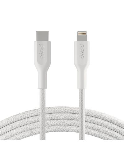 Кабел Belkin - Playa, USB-C/Lightning, braided, 1 m, бял - 1