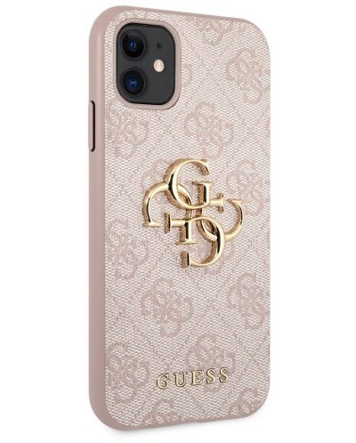 Калъф Guess - PU 4G Metal Logo Case, iPhone 11, розов - 2