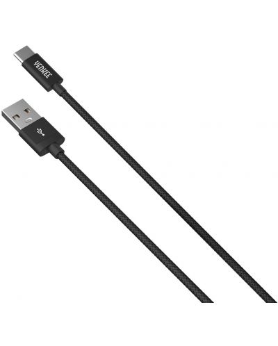 Кабел Yenkee - 301 BK, USB-A/USB-C, 1 m, черен - 2