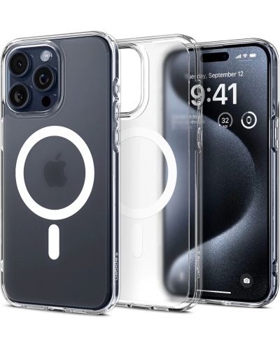 Калъф Spigen - Ultra Hybrid MagSafe, iPhone 15 Pro, Frost Clear - 1