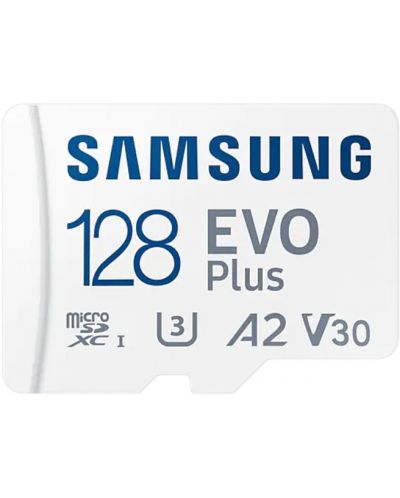 Карта памет Samsung - EVO Plus, 128GB, microSDXC, Class10 + адаптер - 1