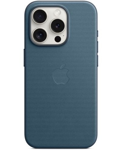 Калъф Apple - FineWoven MagSafe, iPhone 15 Pro, Pacific Blue - 5