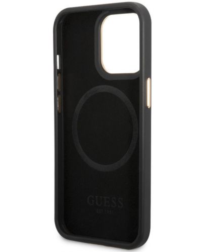 Калъф Guess - 4G MagSafe, iPhone 14 Pro Max, черен - 7