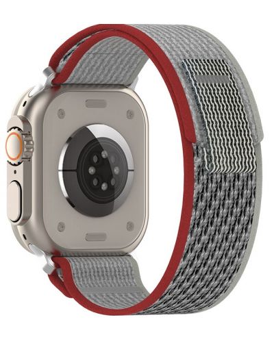 Каишка Techsuit - W039 Nylon, Apple Watch, 38/40/41 mm, червена/сива - 3