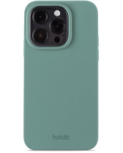 Калъф Holdit - Silicone, iPhone 15 Pro, Moss Green - 1