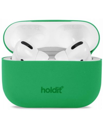 Калъф за слушалки Holdit - Silicone, AirPods Pro 1/2, зелен - 1