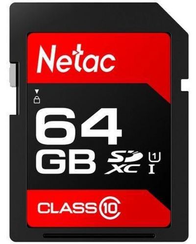 Карта памет Netac - 64GB, SDXC, Class10 - 1