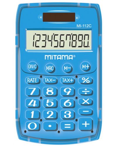 Калкулатор Mitama Trendy - 10-разряден, джобен, син - 1