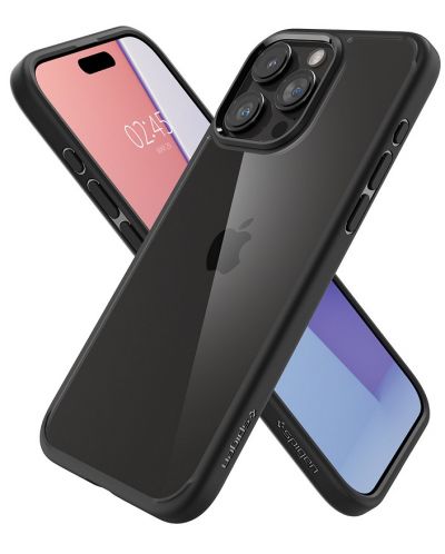 Калъф Spigen - Crystal Hybrid Matte, iPhone 15 Pro Max, черен - 3