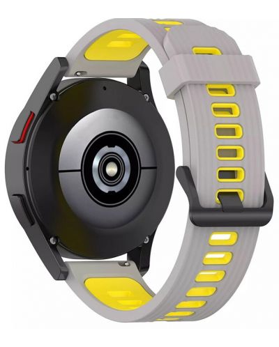 Каишка Techsuit - W002, Galaxy Watch/Huawei Watch, 22 mm, сива/жълта - 2