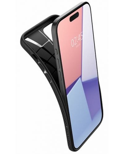 Калъф Spigen - Liquid Air, iPhone 15 Pro Max, Matte Black - 3