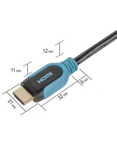 Кабел Vivanco - 42956, HDMI/HDMI с Ethernet, 2.5m, син/черен - 3