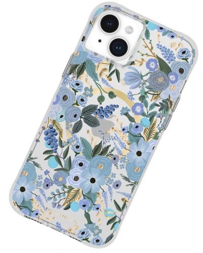 Калъф Case-Mate - Rifle Paper Garden Party Blue MagSafe, iPhone 15 Plus - 7