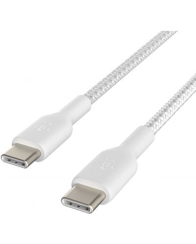 Кабел Belkin - Boost Charge, USB-C/USB-C, Braided, 2 m, 2 броя, бял - 2
