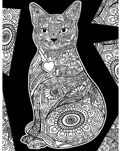 Картина за оцветяване ColorVelvet - Котка, 47 х 35 cm - 2