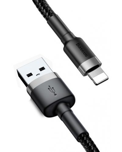 Кабел Baseus - Cafule, USB-A/Lightning, 3 m, черен - 2
