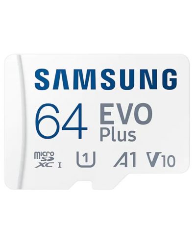 Карта памет Samsung - EVO Plus, 64GB, microSDXC, Class10 + адаптер - 1