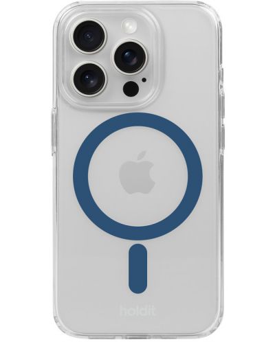 Калъф Holdit - MagSafe Case, iPhone 15 Pro, син/прозрачен - 1