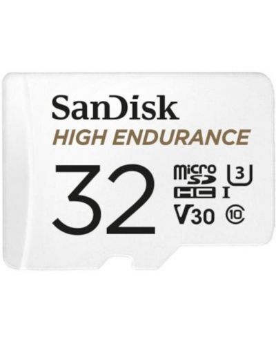 Карта памет SanDisk - High Endurance, 32GB, microSDHC, Class10 + адаптер - 1