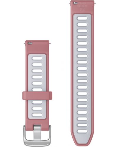Каишка Garmin - QR Silicone, Venu 3S, 18 mm, Pink/Whitestone/Silver - 2